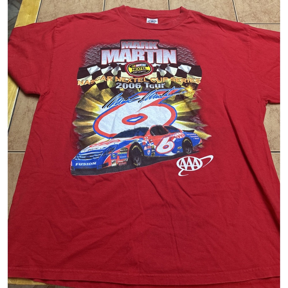 Vtg Nascar 2006 Mark Martin 6 Nextel NASCAR T-Shirt Delta USA Printed Mens Sz XL
